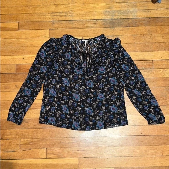 Rebecca Taylor Solstice Floral Pullover Silk Blouse, size 2 / Small - Picture 3 of 15
